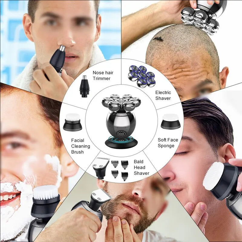 7D Electric Shaver with Floating Head - Perfect and Versatile Shave with Portable Charger