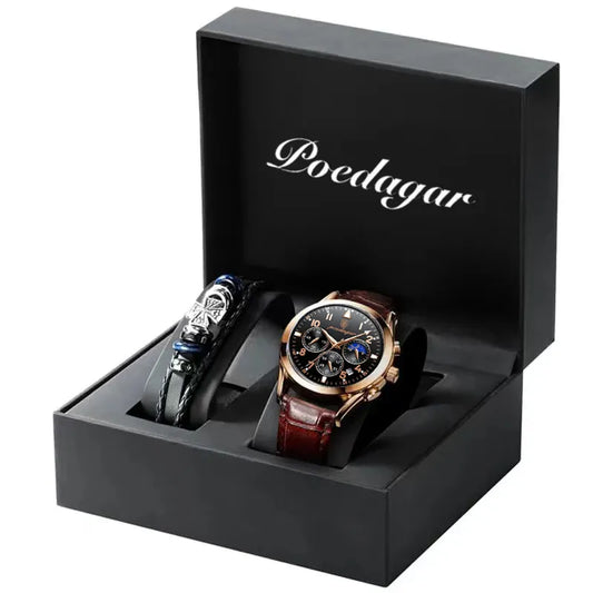 POEDAGAR 2021 Men's Watch: Waterproof Elegance, Sophisticated Luminosity, Luxury High-end Quartz