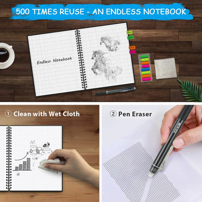 Smart A4 Erasable Reusable Notebook - Unleash your Creativity without Limits!