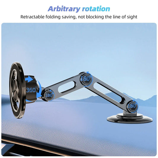 720 Rotate Metal Magnetic Car Phone Holder Foldable Magsafe Phone Stand Air Vent Magnet Mount GPS Support for All Phones