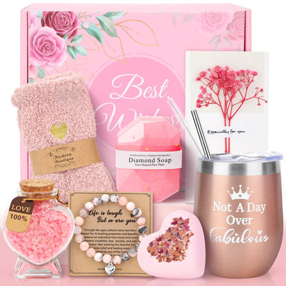 Birthday Gifts for Women, Birthday Gifts for Mom, Valentines Basket Valentines Day Gifts, Pink